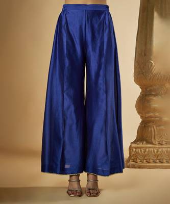 Ink blue chanderi silk anarkali 3