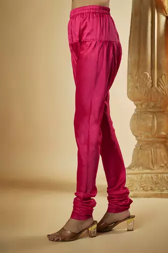 Pink chanderi silk anarkali