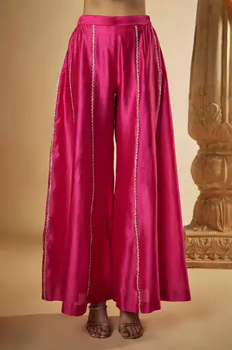 Pink chanderi silk kurta set