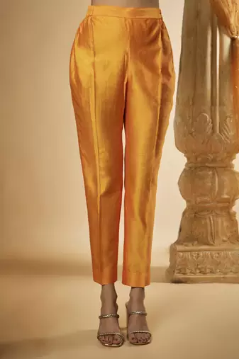 Light orange chanderi silk anarkali