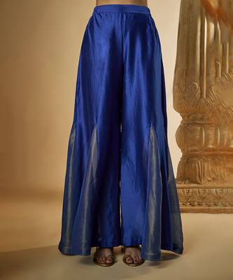 Ink blue chanderi silk kurta set 4