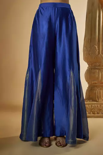 Ink blue chanderi silk kurta set