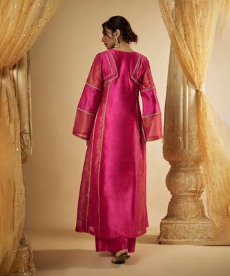 Pink chanderi silk anarkali 5