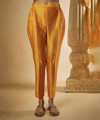 Light orange chanderi silk kurta set 4