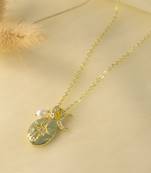 gold plated star and moon pendant necklace | daily wear necklace