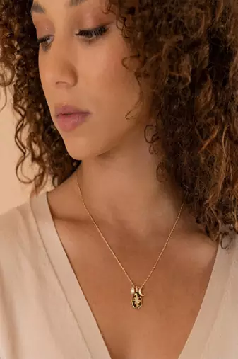 gold plated star and moon pendant necklace | daily wear necklace