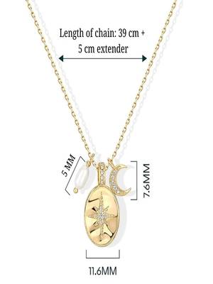 gold plated star and moon pendant necklace | daily wear necklace 3