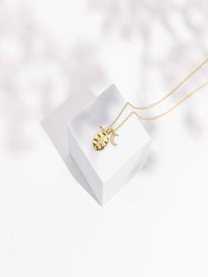 gold plated star and moon pendant necklace | daily wear necklace 4