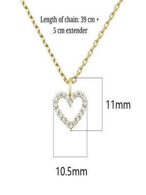 gold plated heart pendant necklace with zircon stones| daily wear necklace 2