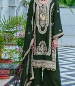 Green embroidered chinon pakistani salwar suit