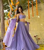 Voilet Georgette Lehenga Choli For Women