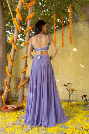 Voilet Georgette Lehenga Choli For Women