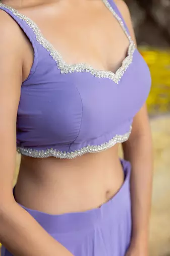 Voilet Georgette Lehenga Choli For Women