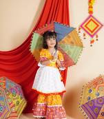 Multicolour Chanderi Kurti Sharara