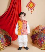 Multicolour Jacket Red Chanderi Red Buti Kurta Pant