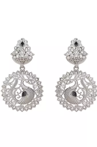 Antique silver peacock necklace set with intricate filigree work