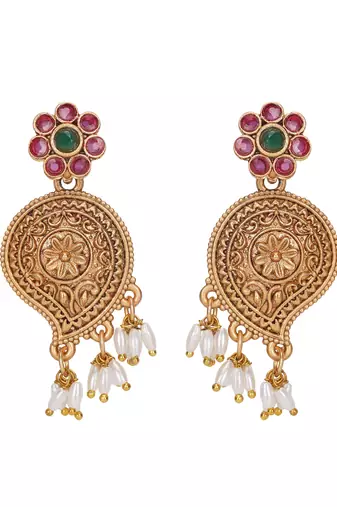 Antique gold-plated temple jewelry necklace set