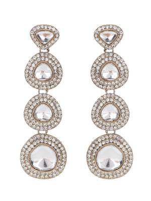 Luxury kundan crystal drop statement earrings 4