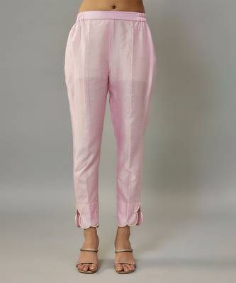 Darika powder pink hand woven chanderi suit set with pearl embroidery 5