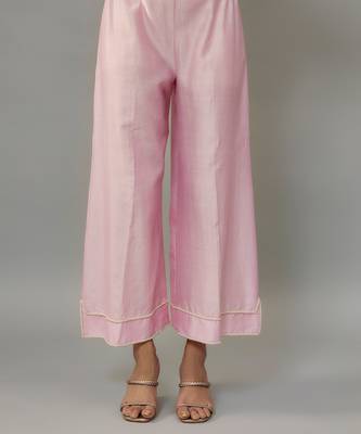Yara powder pink hand woven chanderi suit set with pearl embroidery 5