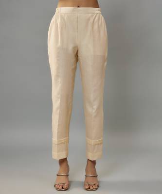 Eira ivory hand woven chanderi suit set with pearl embroidery 5