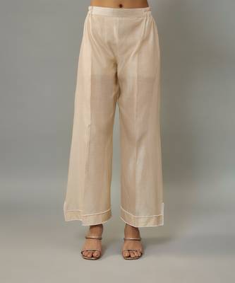 Aika ivory hand woven chanderi suit set with pearl embroidery 5
