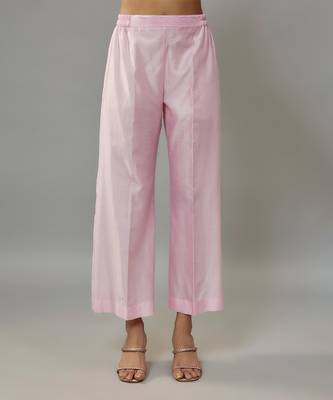 Aylin powder pink hand woven chanderi co-ord set with pearl embroidery 5