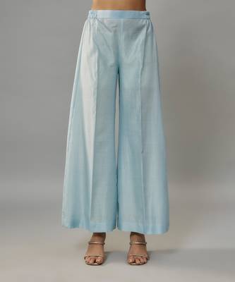 Alurra powder blue hand woven chanderi kaftan set with pearl embroidery 5