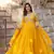 Yellow  Designer Readymade Long Kurti & Dupatta With Embroidery Zari Sequins Work