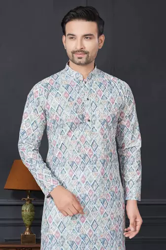 Embroidered kurta pajama for men