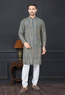 Embroidered kurta pajama for men 1
