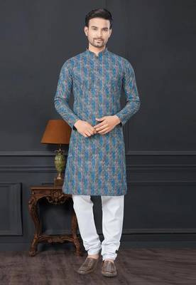 Embroidered kurta pajama for men 1