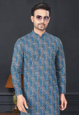 Embroidered kurta pajama for men 2