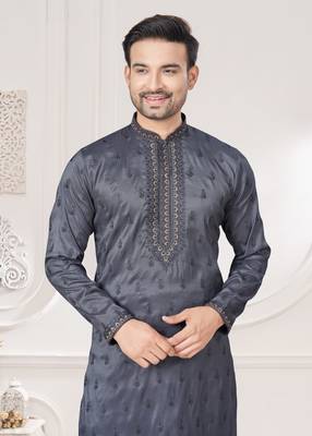 Embroidered kurta pajama for men 2