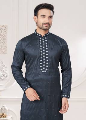 Embroidered kurta pajama for men 2