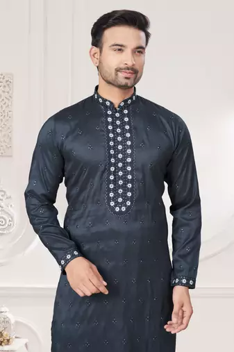 Embroidered kurta pajama for men