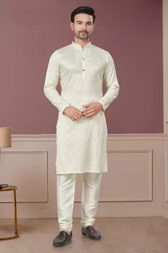 Embroidered kurta pajama for men