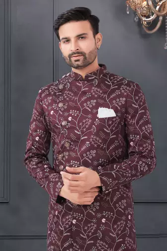 Embroidered kurta pajama for men