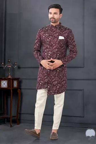 Embroidered kurta pajama for men