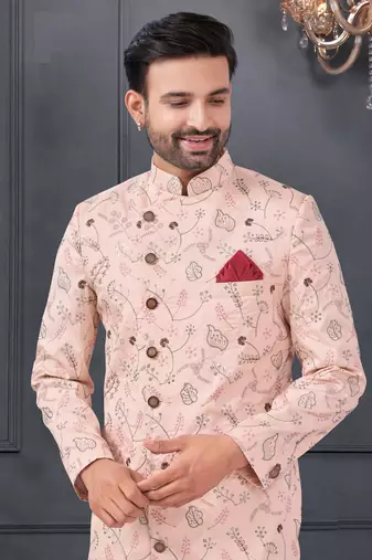 Embroidered kurta pajama for men