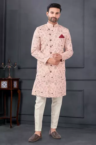 Embroidered kurta pajama for men