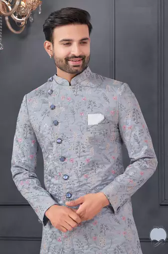 Embroidered kurta pajama for men