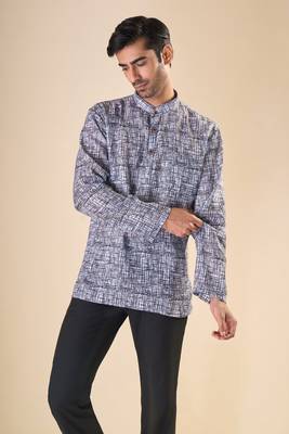 Grey Embroidered short kurta collections 3