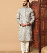 Jecquard with sequins work kurta pajama