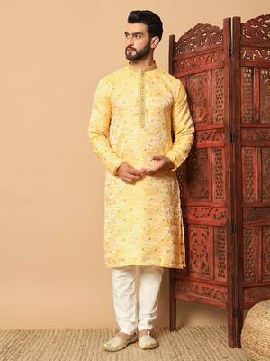 Jecquard with sequins work kurta pajama 1