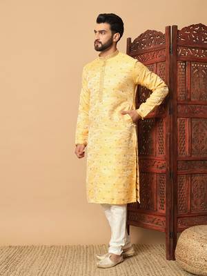 Jecquard with sequins work kurta pajama 2
