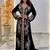 Black color Handmade Moroccan Kaftan with hijjab
