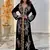 Black color Handmade Moroccan Kaftan with hijjab