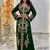 Dark Green color Handmade Moroccan Kaftan with hijjab