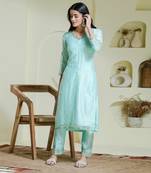 Sea green 2 piece kurta set